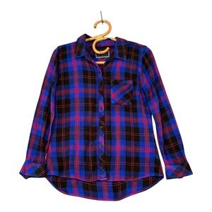 Rails | Hunter Plaid Button Front Shirt‎ Blue Pink/Red Black Size S Rayon